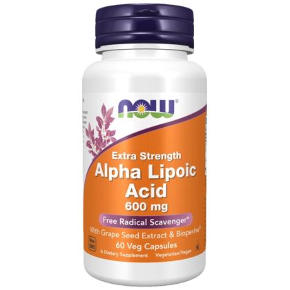 NOW Foods Alpha Lipoic Acid 600 mg | Алфа Липоева Киселина 600 мг | 60 капсули, 60 дози 