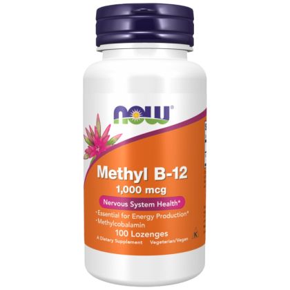 NOW Foods Methyl B12 1000 mcg | Метил Б12 1000 мкг | Метилкобаламин | 100 Подезични Таблетки 
