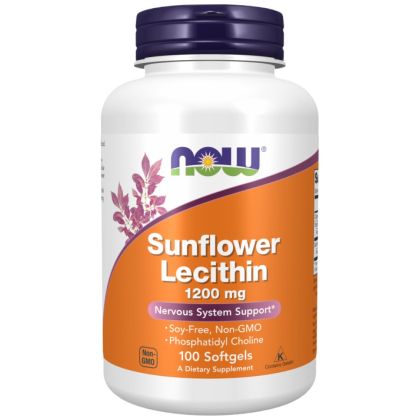 NOW Foods Sunflower Lecithin 1200 mg | Слънчогледов Лецитин | 100 Гел Капсули 