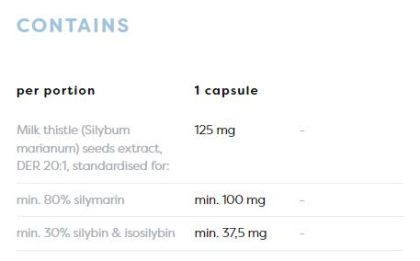 Osavi Milk Thistle Silymarin 100 mg | Силимарин и Бял Трън | 60 капсули етикет