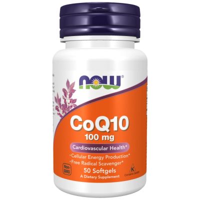 NOW Foods CoQ10 100 mg | Коензим Q10 100 мг | 50 гел капсули, 50 дози