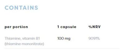 Osavi Vitamin B1 100 mg Thiamine | Витамин Б1 Тиамин | 60 капсули етикет 