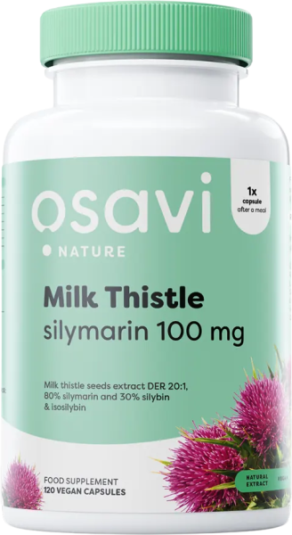 Osavi Milk Thistle Silymarin 100 mg | Силимарин и Бял Трън | 60 капсули 